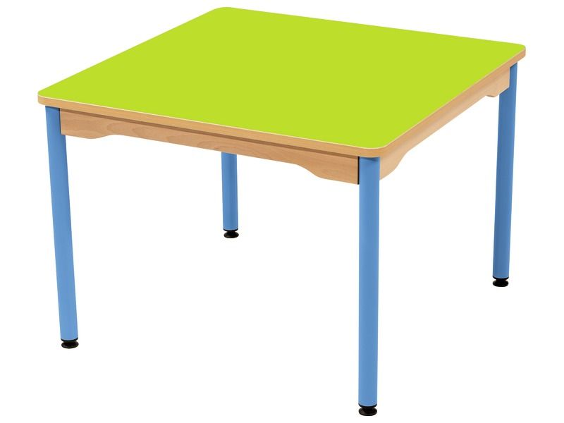TISCH MIT BESCHICHTETER TISCHPLATTE - METALLFUSSTEIL BLAU - Viereckig 80x80 cm