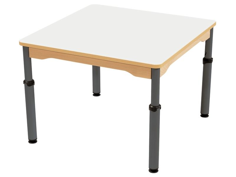 TABLE PLATEAU STRATIFIÉ - RÉGLABLE EN HAUTEUR - Carré 80x80 cm