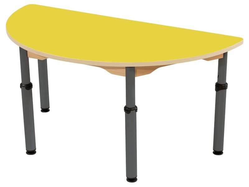 TABLE PLATEAU STRATIFIÉ - RÉGLABLE EN HAUTEUR - Demi-rond 120x60 cm