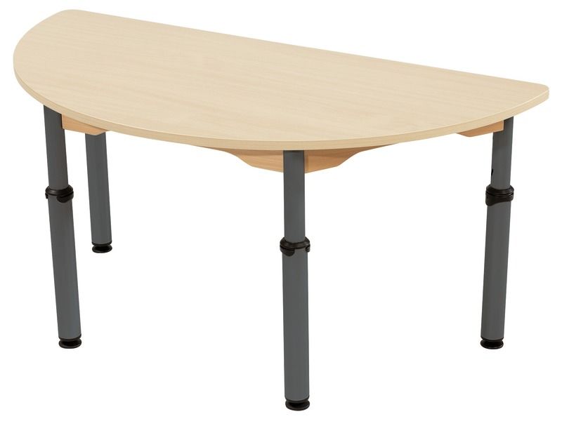 TABLE PLATEAU STRATIFIÉ - RÉGLABLE EN HAUTEUR - Demi-rond 120x60 cm
