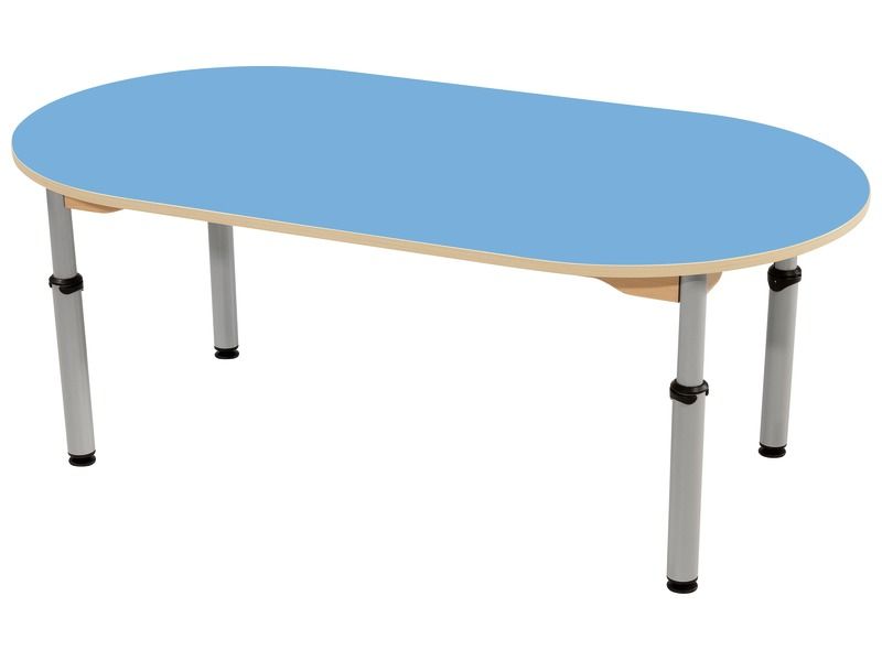 TABLE PLATEAU STRATIFIÉ - RÉGLABLE EN HAUTEUR - Ovale 150x80 cm