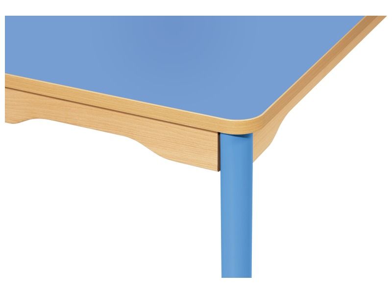 TISCH MIT BESCHICHTETER TISCHPLATTE - METALLFUSSTEIL BLAU - Viereckig 80x80 cm