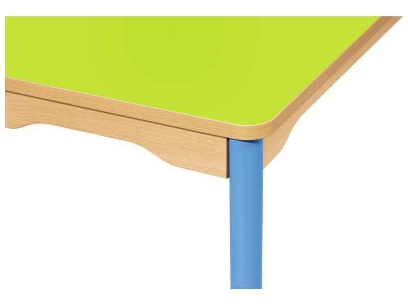 TABLE PLATEAU STRATIFIÉ - PIÉTEMENT MÉTAL BLEU - Rectangle 120x60 cm