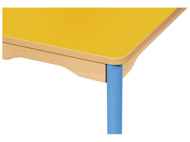 TISCH MIT BESCHICHTETER TISCHPLATTE - METALLFUSSTEIL BLAU - Viereckig 80x80 cm
