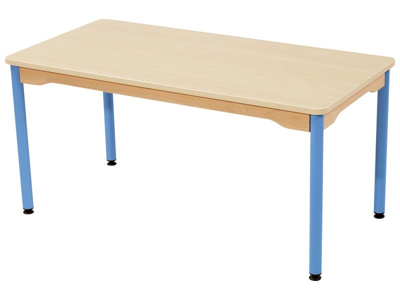 TABLE PLATEAU STRATIFIÉ - PIÉTEMENT MÉTAL BLEU - Rectangle 120x60 cm