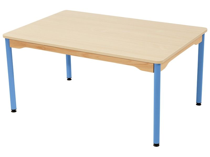 TABLE PLATEAU STRATIFIÉ - PIÉTEMENT MÉTAL BLEU - Rectangle 120x80 cm