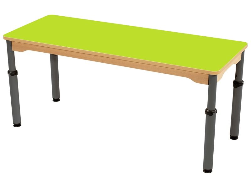 TABLE PLATEAU STRATIFIÉ - RÉGLABLE EN HAUTEUR - Rectangle 130x50 cm
