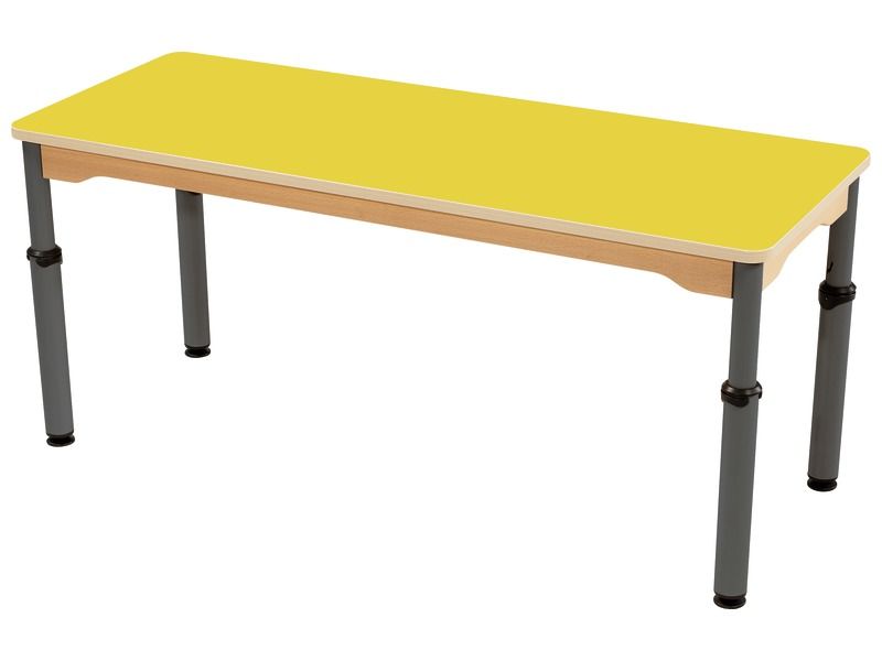 TABLE PLATEAU STRATIFIÉ - RÉGLABLE EN HAUTEUR - Rectangle 130x50 cm