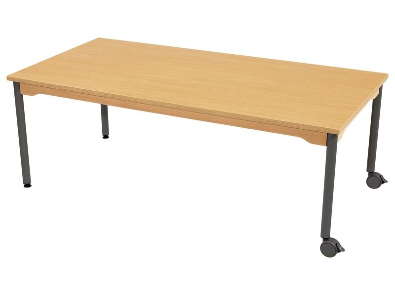 TISCH MIT GERÄUSCHARMER PLATTE - BEINE AUS METALL MIT ROLLEN - Rechteckig...