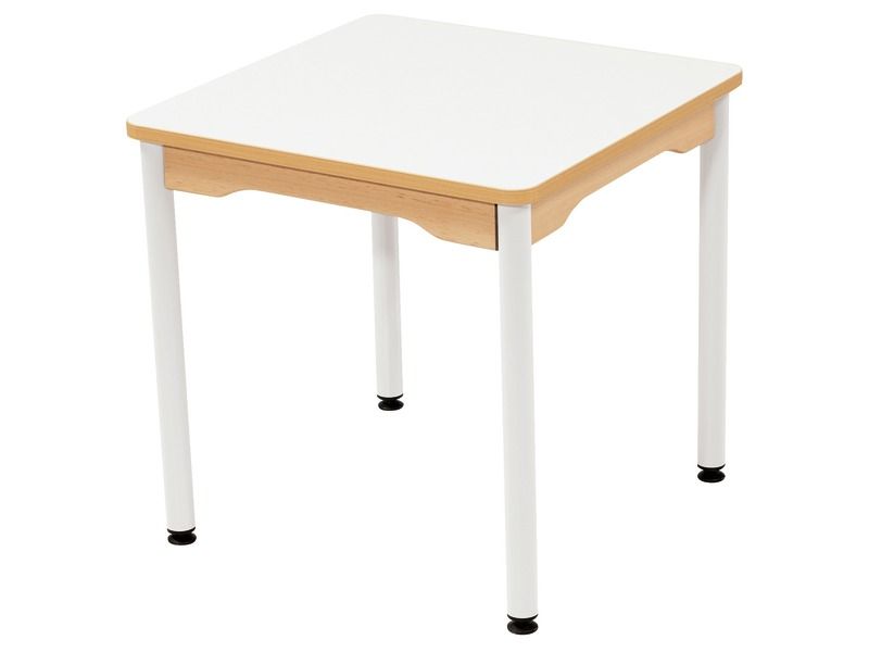 TABLE PLATEAU EFFAÇABLE - PIÉTEMENT MÉTAL - Carré 60x60 cm