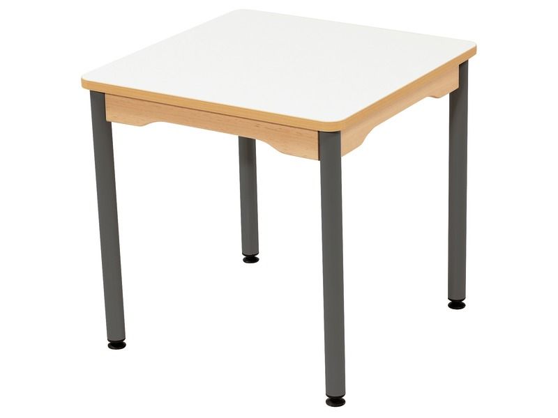 TABLE PLATEAU EFFAÇABLE - PIÉTEMENT MÉTAL - Carré 60x60 cm