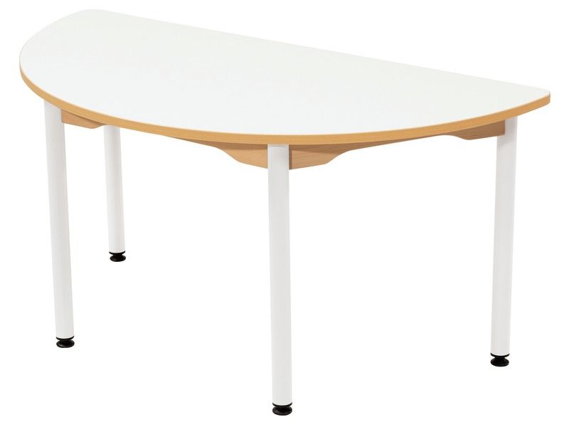 TABLE PLATEAU EFFAÇABLE - PIÉTEMENT MÉTAL - Demi-rond 120x60 cm