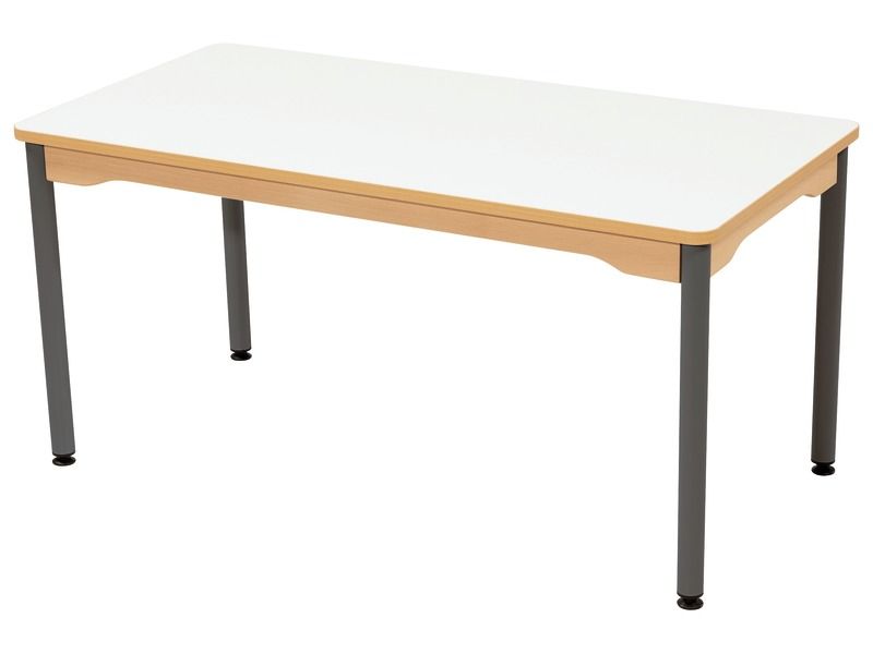 TABLE PLATEAU EFFAÇABLE - PIÉTEMENT MÉTAL - Rectangle 120x60 cm