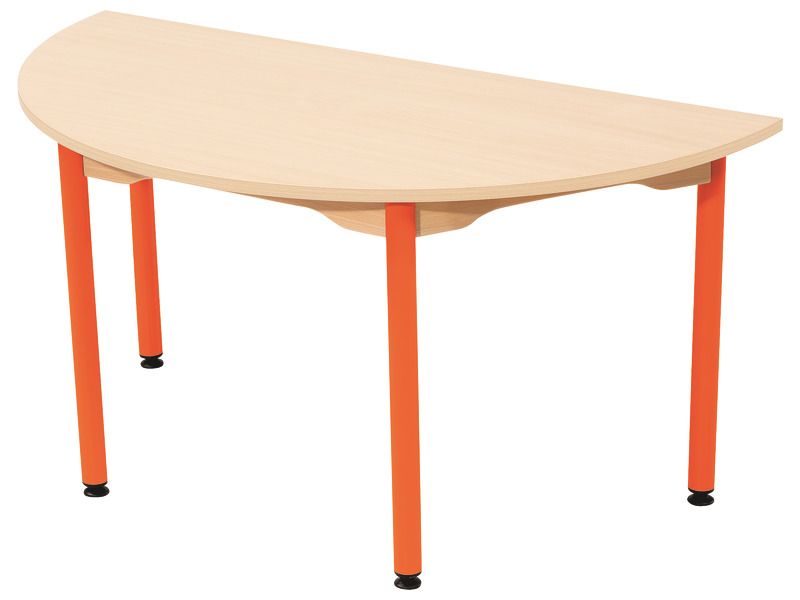 Melamine Table Top Metal Legs, Semi Circular Table Top