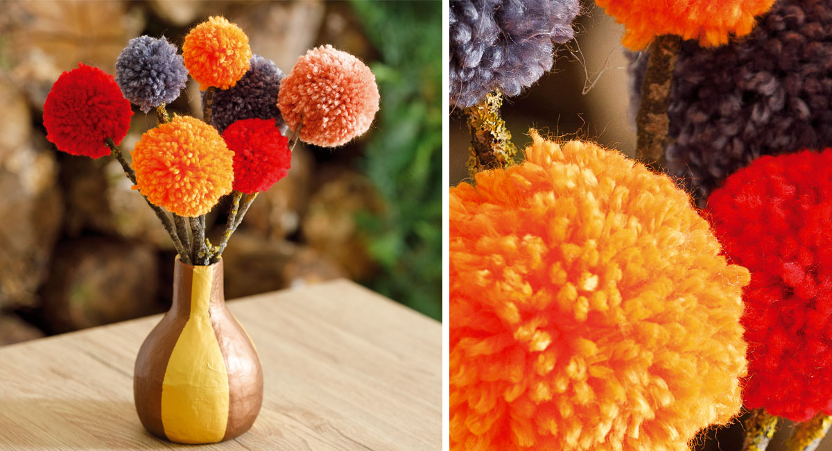 Bouquet de pompons en laine – LES DIY DE MAUD